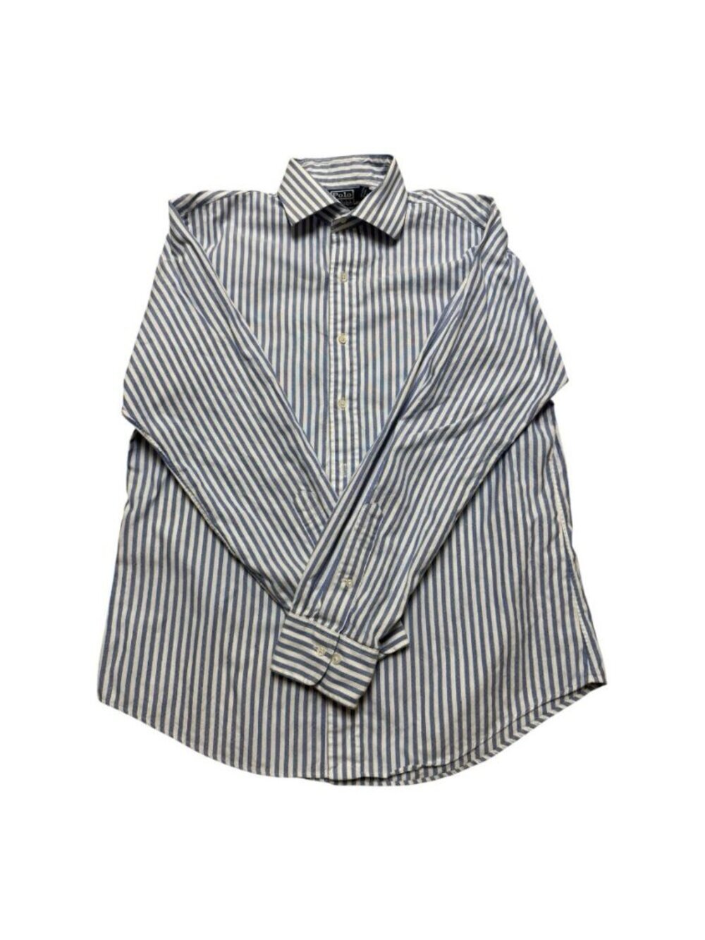 Polo Ralph Lauren Regent Custom Fit Blue White Stripe Shirt Men’s 16 L